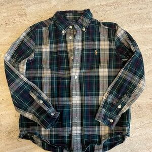 Polo by Ralph Lauren Kid’s Checkered Cotton Oxford Shirt - Navy and Forest